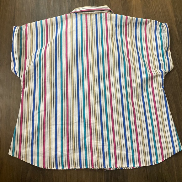 Cabrais Vintage Striped Colorful Button Up Size 22W - Picture 4 of 6